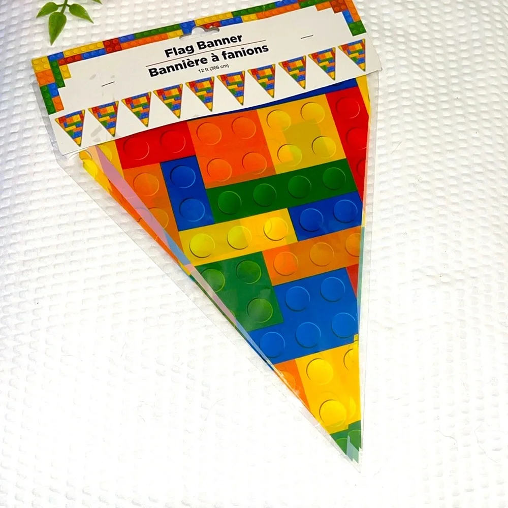 Colorful Block Pattern Flag Banner
